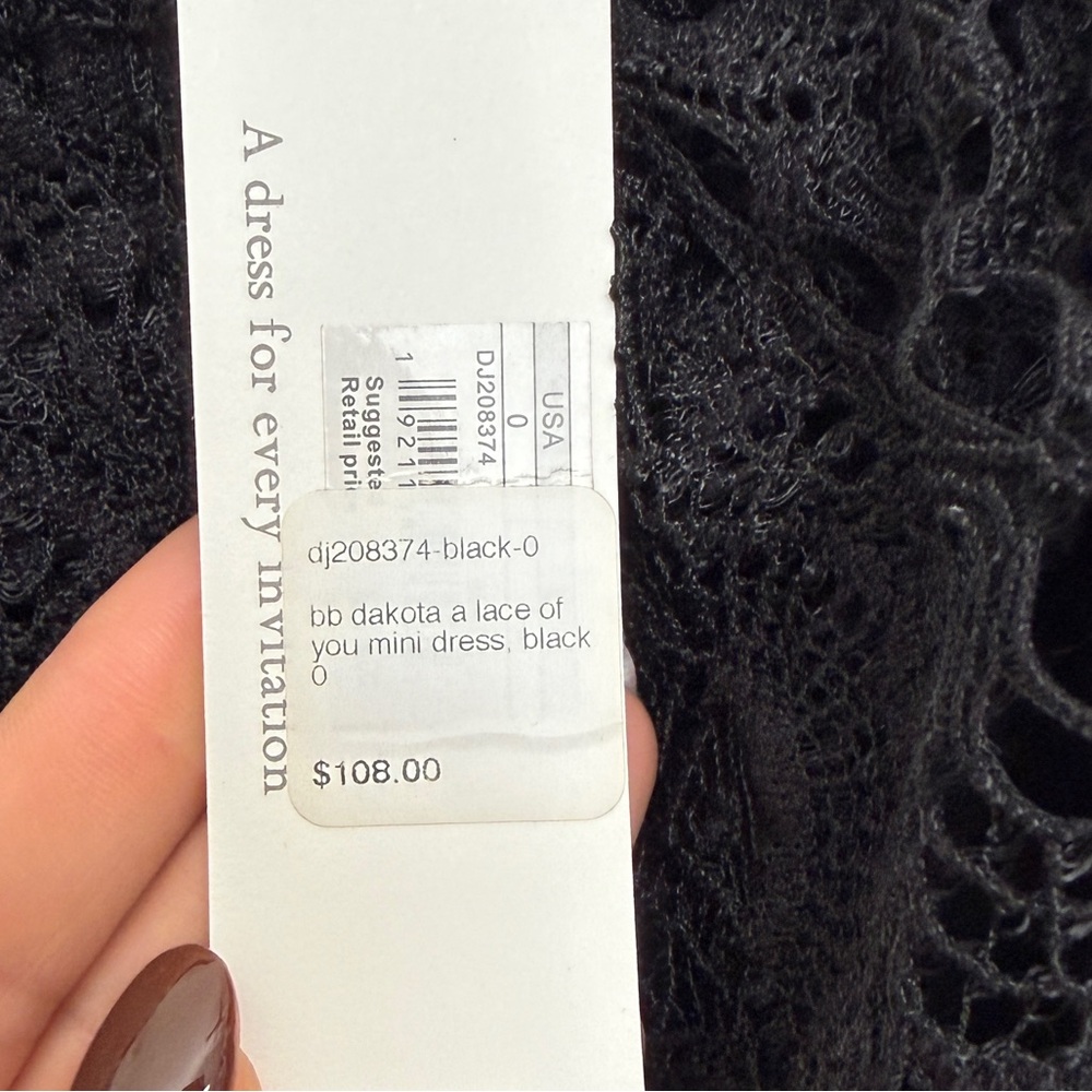 BB Dakota RSVP Black Lace Strapless Mini Dress NWT - Picture 9 of 10